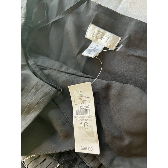 NWT Ann Taylor Loft Black Midi Cocktail Dress SZ 16 Whimsigoth - Picture 8 of 9